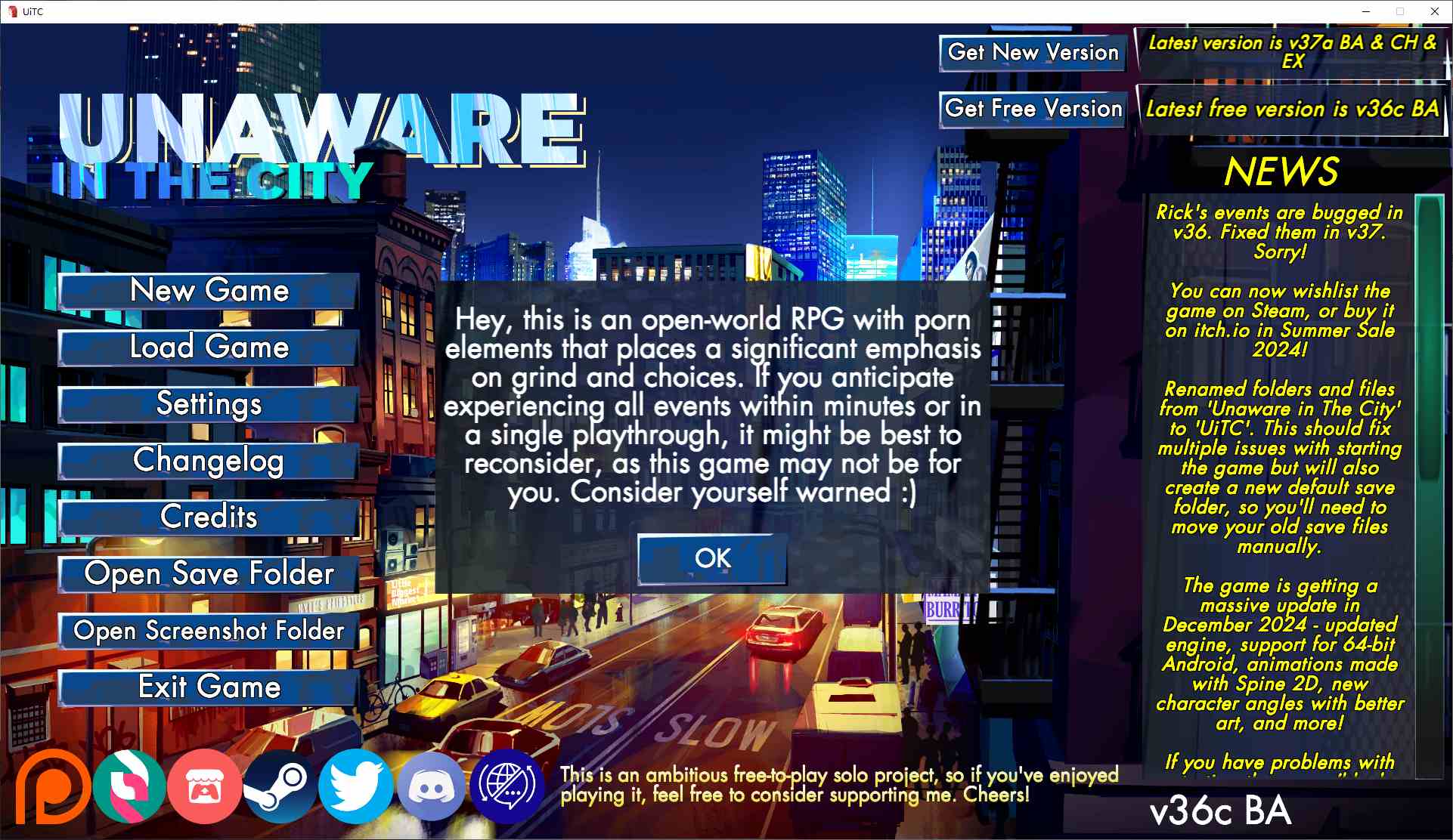 图片[1]-【2D/SLG/动态】Unaware in The City V36C 安卓+PC steam测试版-糯五游戏网